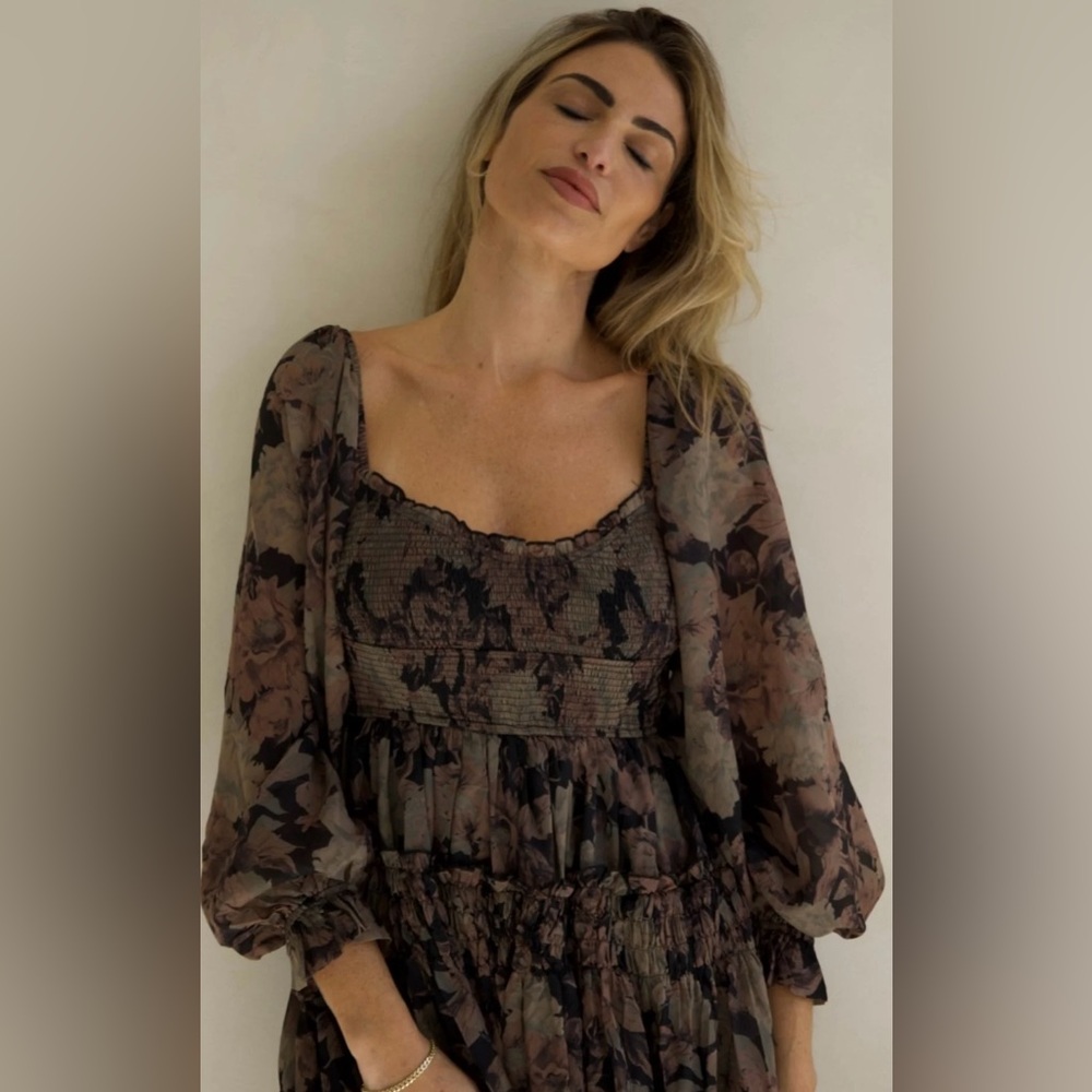 Promesa floral smocked maxi dress